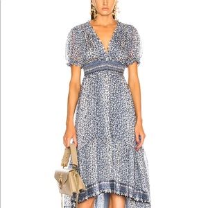 ULLA JOHNSON Evannia Midi Blue Maxi Dress